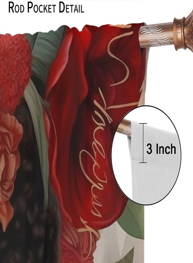 AAVEUP Black Girls Curtains, Beautiful Red Rose African Wild Leopard Tiger Flower Plant Decor Windows Treatments, Thermal Insulated Drapes for Kids Girls Women Room Living Room Bathroom 42x45in - Image 4